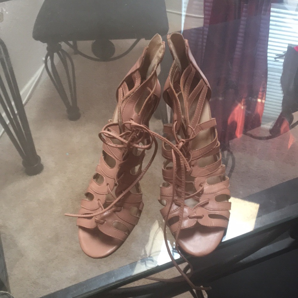 Nine West lace up sandal heels